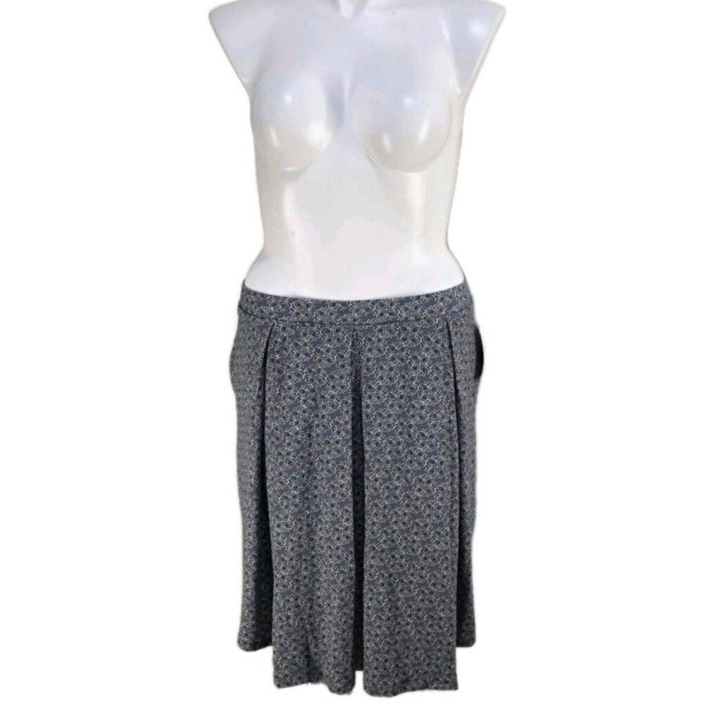 LuLaRoe Madison Knee Length Pleated Knit Skirt Black Gray Women's Size XL